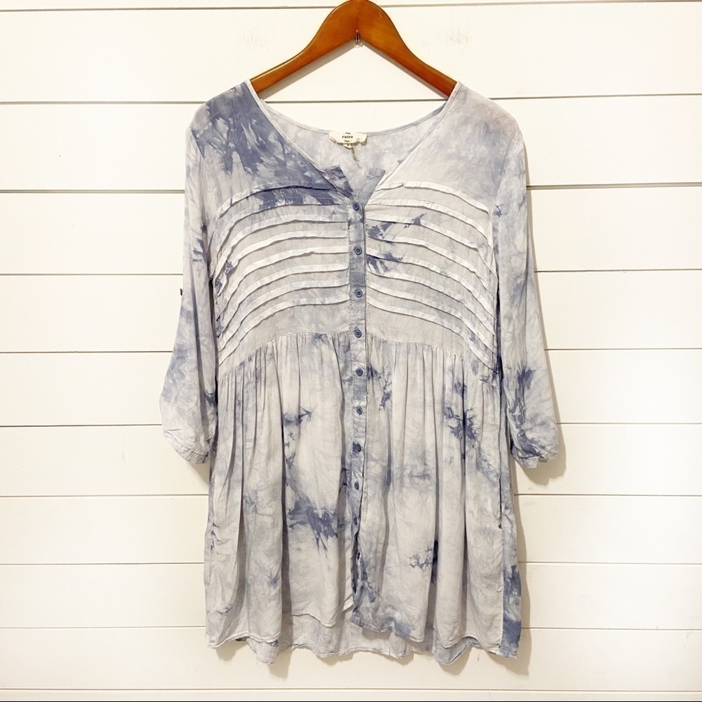 Entro | Blue Tie Dyed Babydoll Dress Size Medium